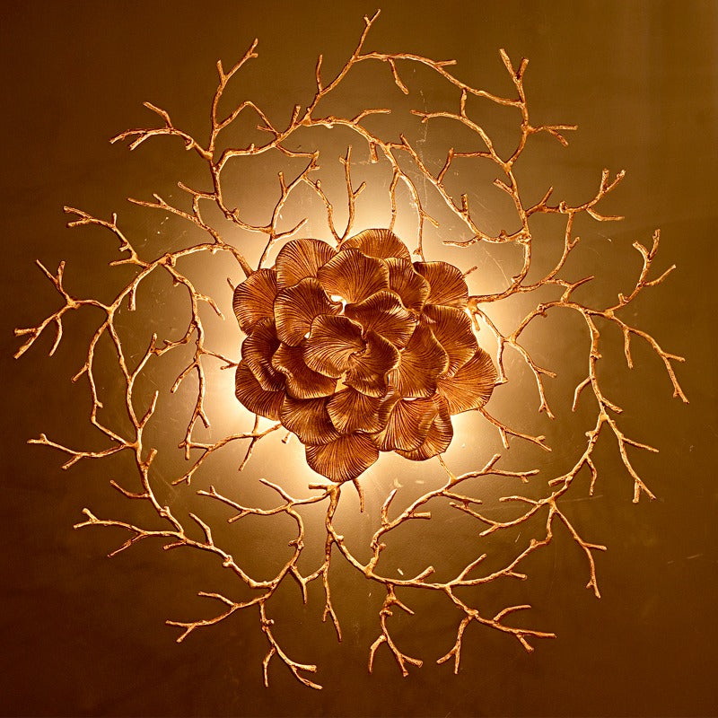 Backlit Gingko Leaf Twig - 100% Made with Brass