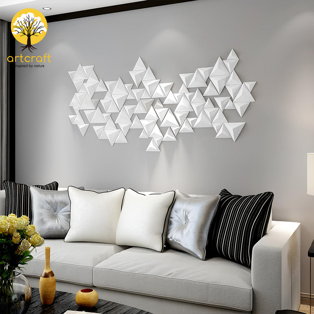 White Pyramids -Wall Decor  - 100% Made From Brass