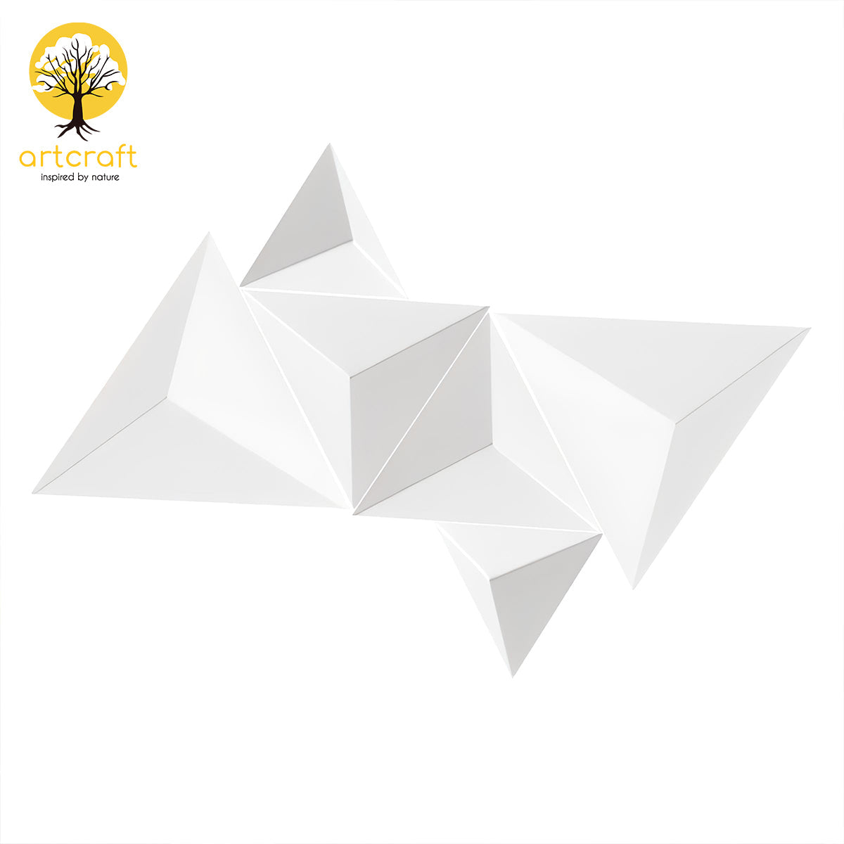 White Pyramids -Wall Decor  - 100% Made From Brass