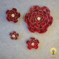 Red Carnation Wall Flower Decor - 100% Made From Brass